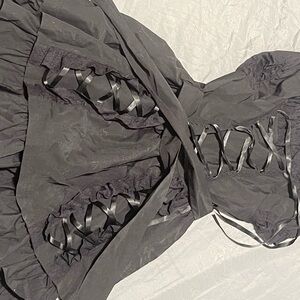 Black Corset Dress with Ribbon Details